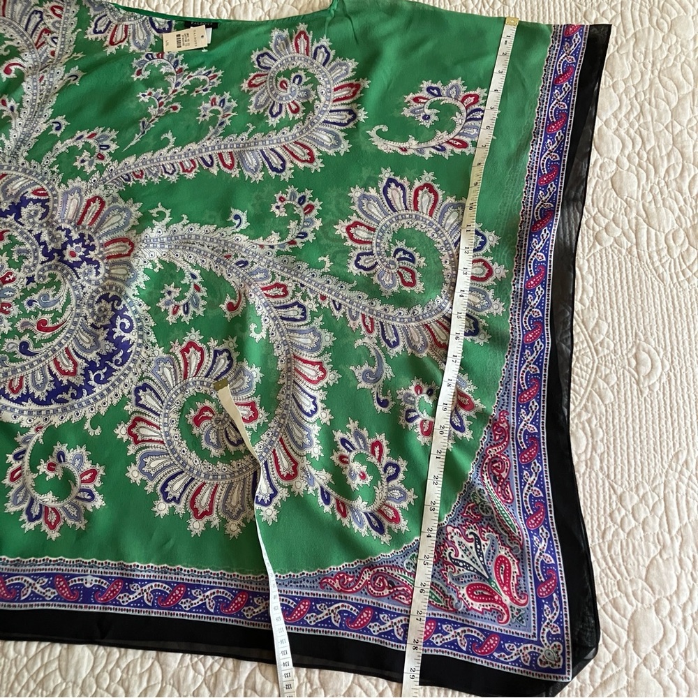 NWT Talbots silk paisley poncho/scarf - Picture 9 of 11